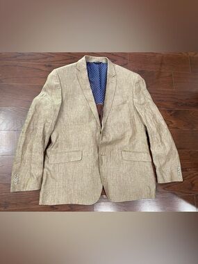 Linen Blazer Lightweight  2-Button Natural Fibers Summer Wedding Outdoors 44R